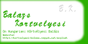 balazs kortvelyesi business card